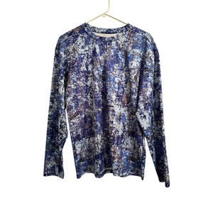Fishing Camo Shirt Blue Womens Medium Long Sleeves Pullover Gamehide Camouflage